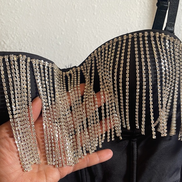 Selena look alike black embellished fringed bustier - Picture 4 of 15